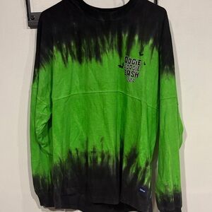 Disney Oogie Boogie Green and Black Tie-Dye Crewneck Sweater